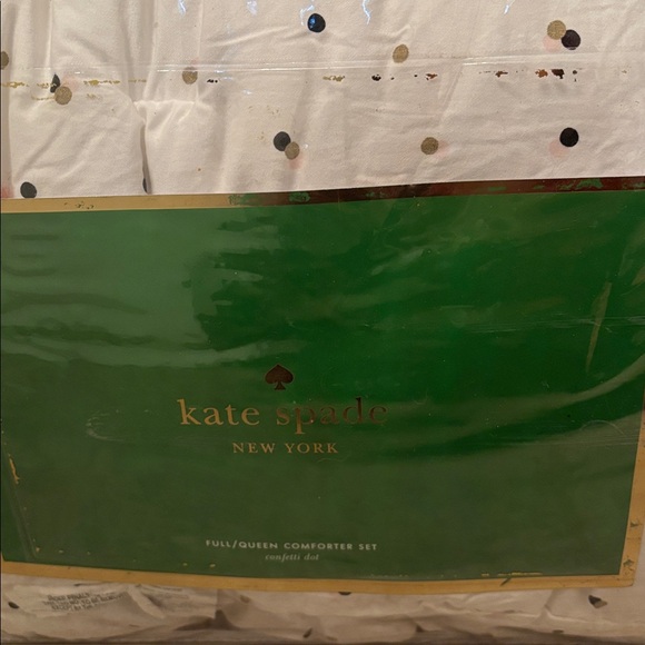 Kate Spade White Comforter with Multicolor Dots - Picture 1 of 6